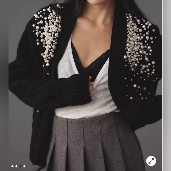 Anthropologie by Anthropologie Pearl Cable Cardigan NWT - Picture 1 of 7